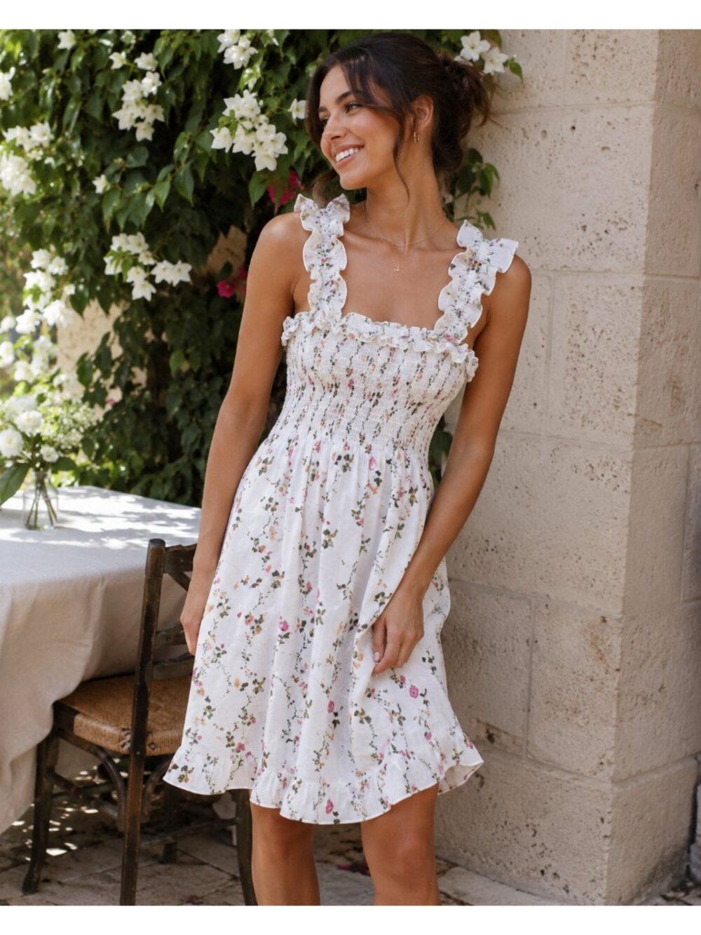 Hill House Home Hill S Floral Bird Print Midi Ellie Nap Dress Smocked Multicolor
